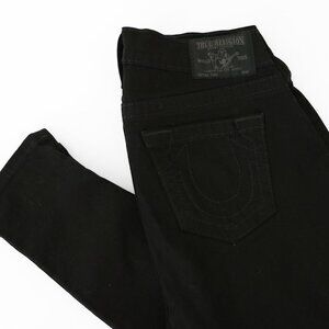True Religion Black Skinny Zipper Ankle Jeans